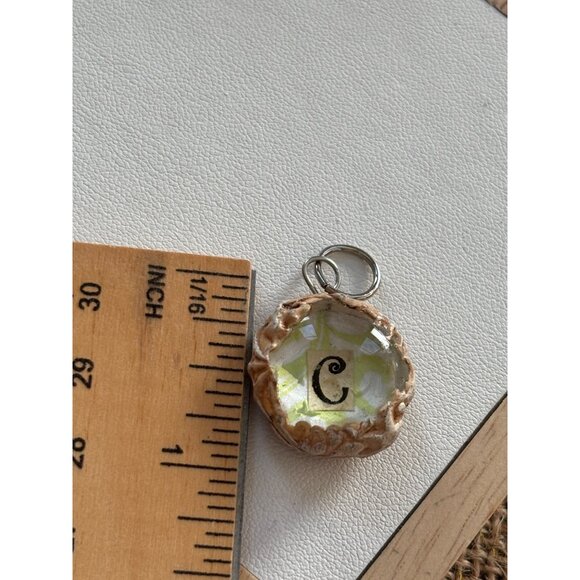 Clay Initial "C" Pendant With Decorative Back - Picture 3 of 5